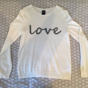 Gap LOVE white sweater